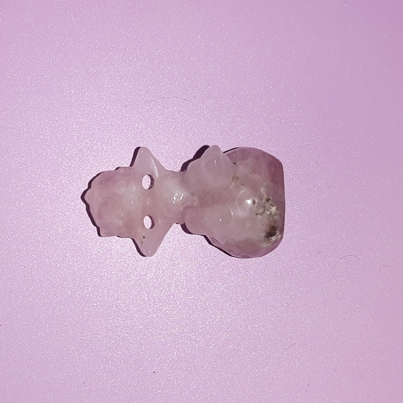 Rose quartz Groot sitting on a rock - Picture 3 of 6